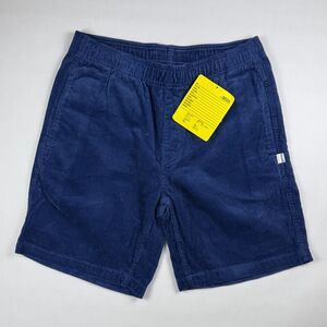 Birdwell Beach Britches Sample Corduroy Shorts Blue Elastic Drawstring Small NWT